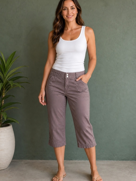 Calvin Klein Pants - NWT Calvin Klein Women’s Cropped Utility Pants in Taupe Sz 16 100% Cotton